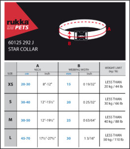 Rukka star hundhalsband storleksguide