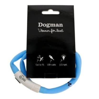 dogman ledhalsband silikon blå