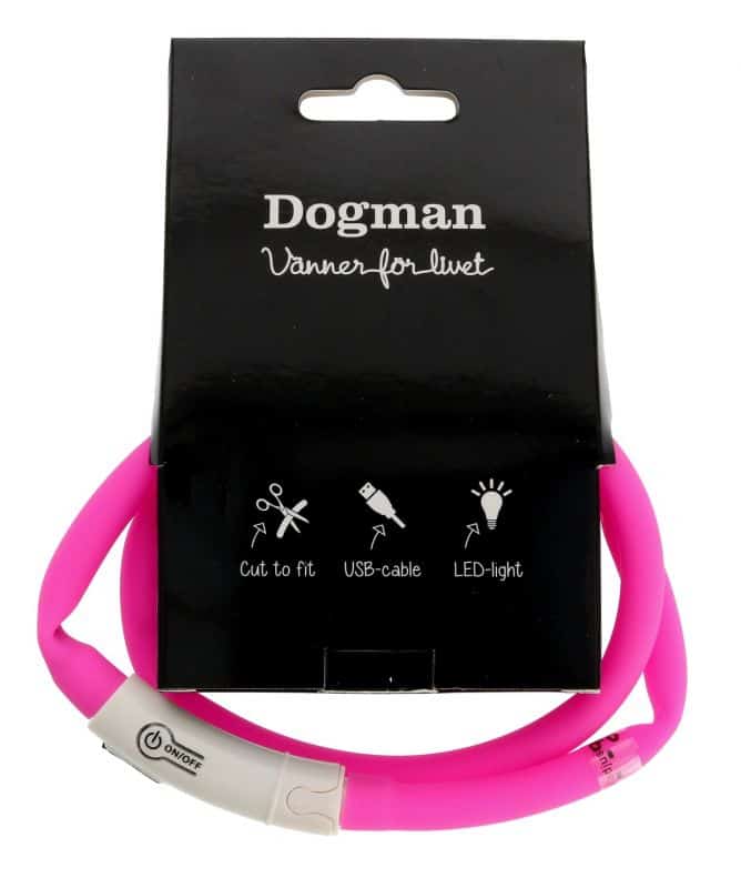dogman ledhalsband silikon rosa