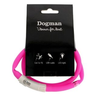 dogman ledhalsband silikon rosa