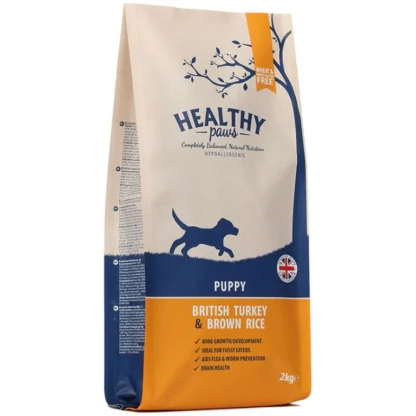 Healthy Paws - British turkey and brown rice puppy 2 kg