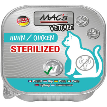 Mac’s Katt Vetcare Sterilized Kyckling Storpack 16X100g