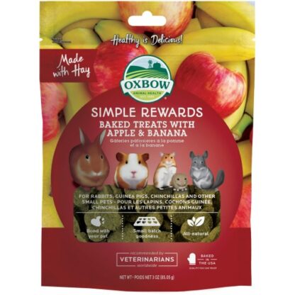 Oxbow Simple rewards baked treats with apple and banana - 85g