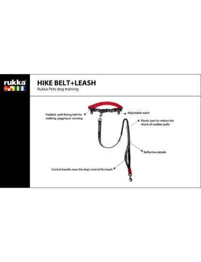 Rukka Pets Hike bälte+koppel - svart/röd - Bild 2