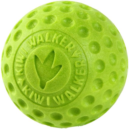 Lime-green, dimpled ball with a circular logo in the center reading 'WILL WALKER' around a heart/leaf emblem.